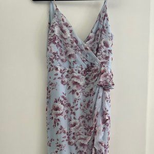 Bardot Size - Blue Purple Floral Evening Dress